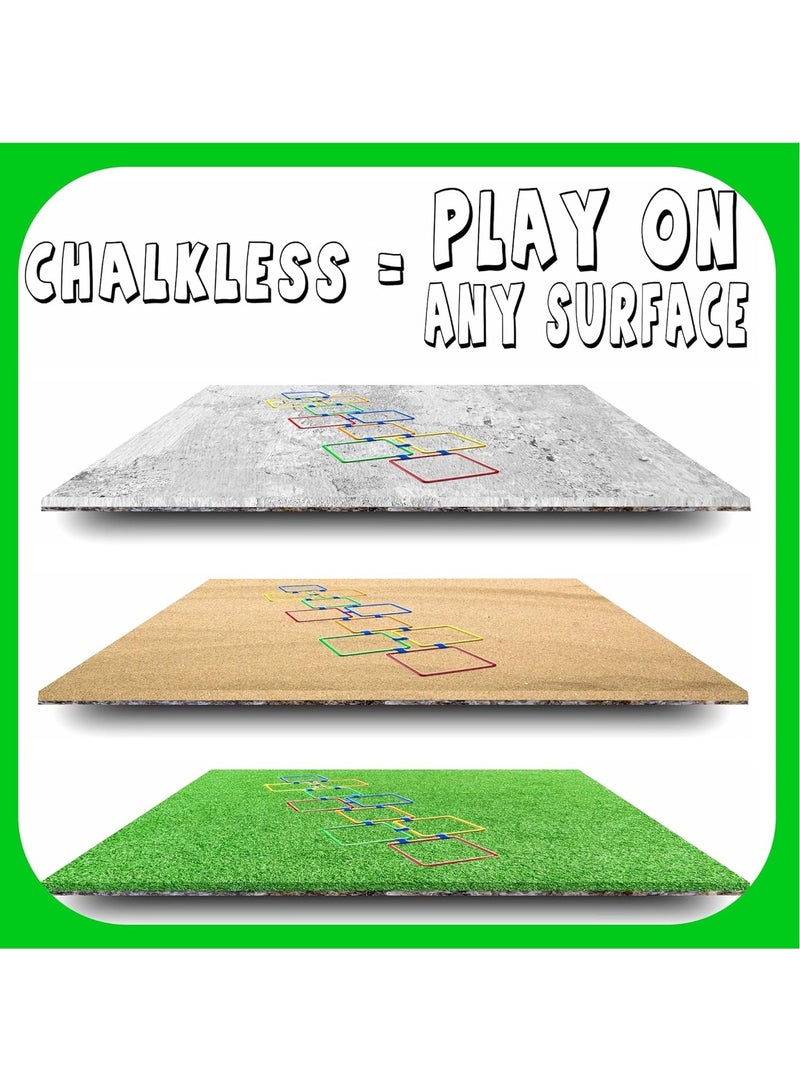 Hopscotch Squares Set 2 Premium Beanbags Giant Sized 15 Inch Squares with 15 Connectors for Indoor Outdoor Portable Fun Conditioning Agility Training - Image 4
