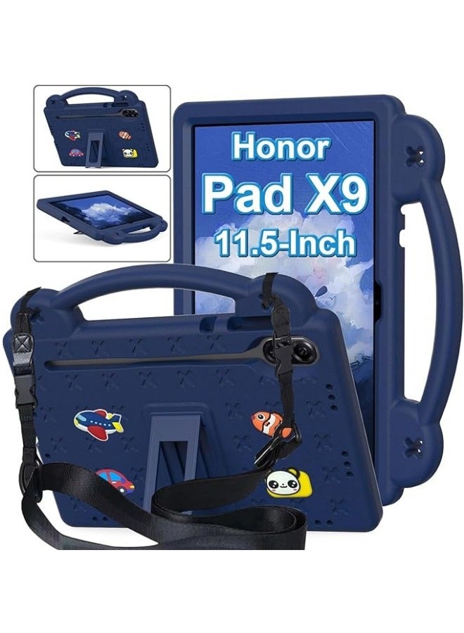 general Case Compatible with Honor Pad X9 11.5 Inch 2023, DIY Accessories for Kids, Shockproof Case with [Pencil Holder] [Shoulder Strap] [Handle Stand] - Image 1