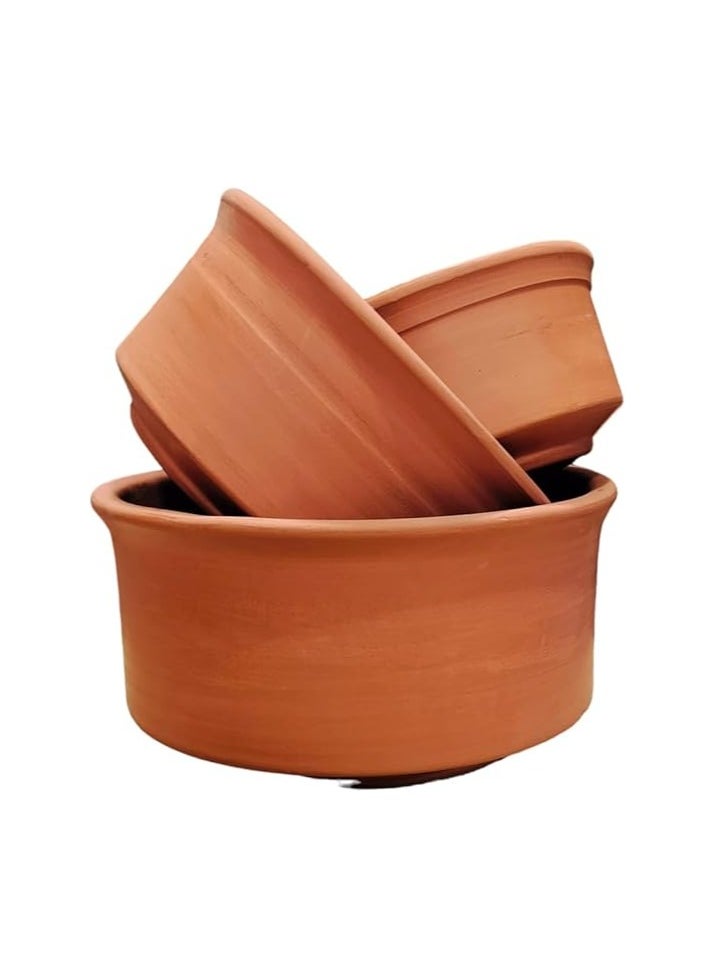 Generic 3-Piece Plain Clay Casserole Set  - Image 1