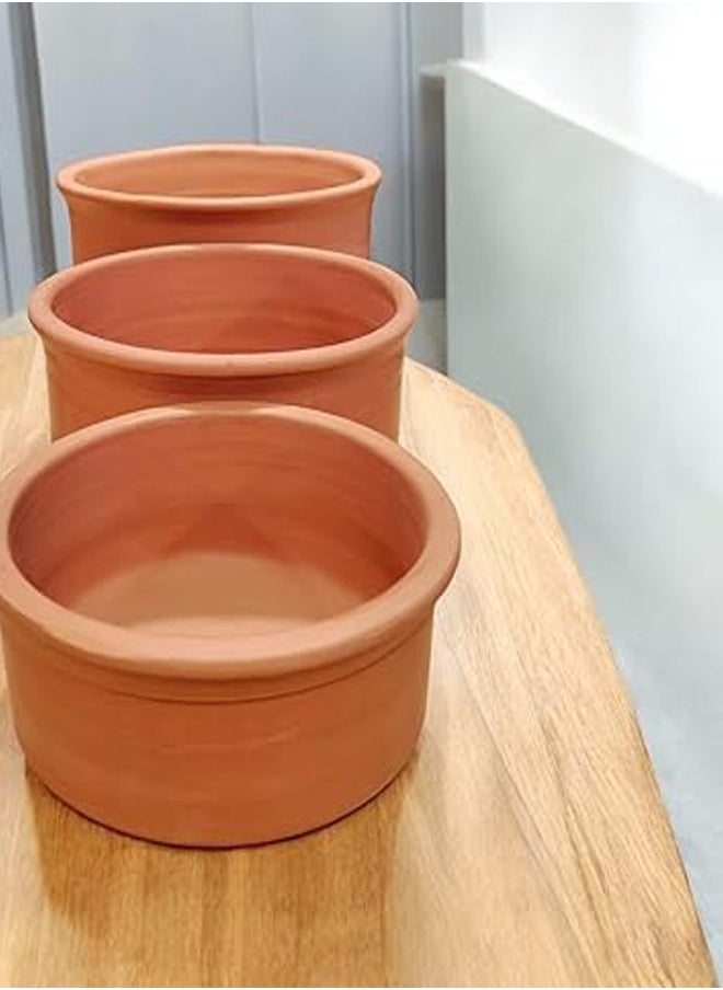 Generic 3-Piece Plain Clay Casserole Set  - Image 2