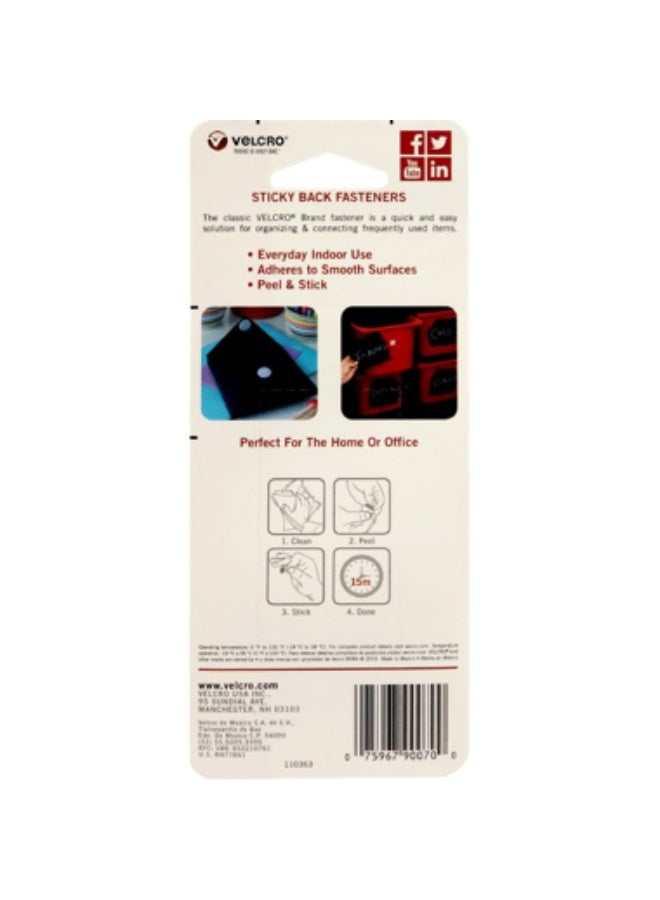 Velcro Sticky Back Adhesive Back Fastener Round5/8"White - Image 2