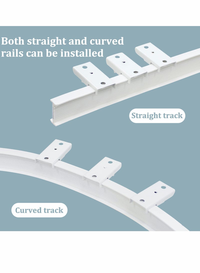 Ceiling Track Mounting Bracket, Curtain Track Bracket Slide Rail Accessories, DIY Mount for Straight or Curved Curtain Track, Side Mount or Ceiling Mount (38 Pcs)  - Image 2