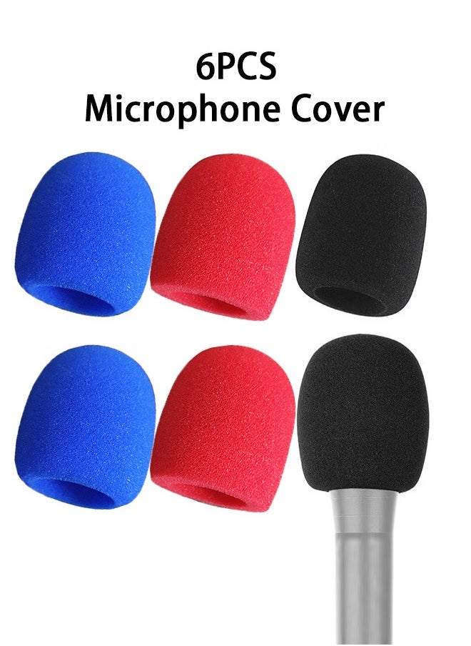 GMORO - 6-Pack Microphone Cover - Foam Mic Covers Windscreen Suitable for Most Standard Handheld Microphone - Image 1