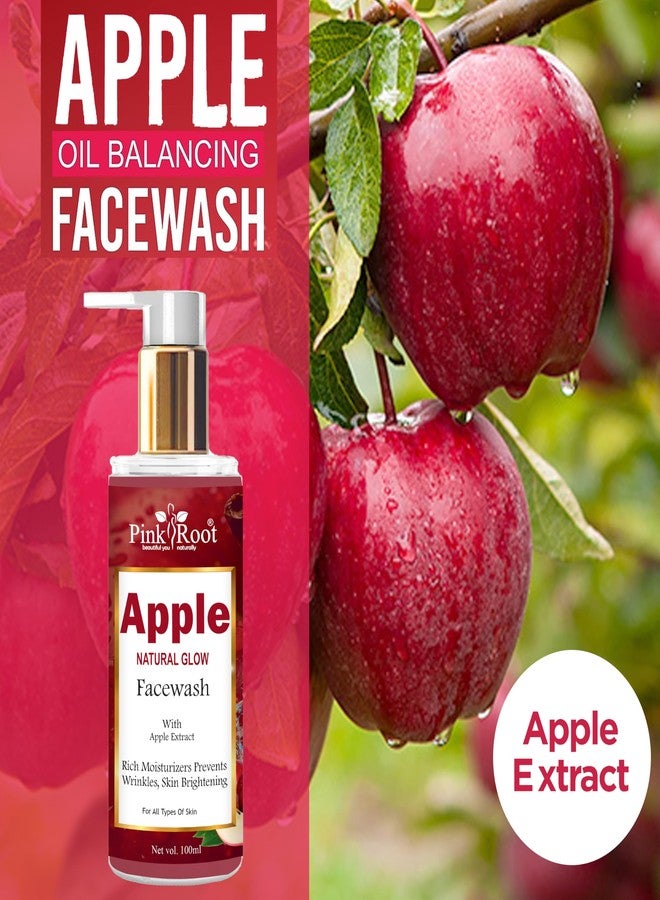 PINK ROOT Apple Oil Balancing Facewash Gel - Deep Pore Cleansing Daily Cleaner & Moisturizer For Men, Women & Teens (Apple 100ml) - Image 3