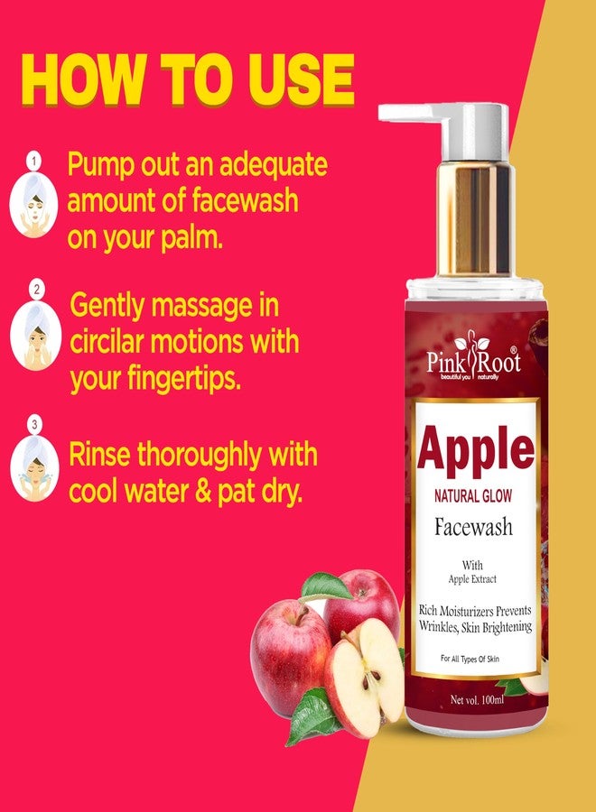 PINK ROOT Apple Oil Balancing Facewash Gel - Deep Pore Cleansing Daily Cleaner & Moisturizer For Men, Women & Teens (Apple 100ml) - Image 4