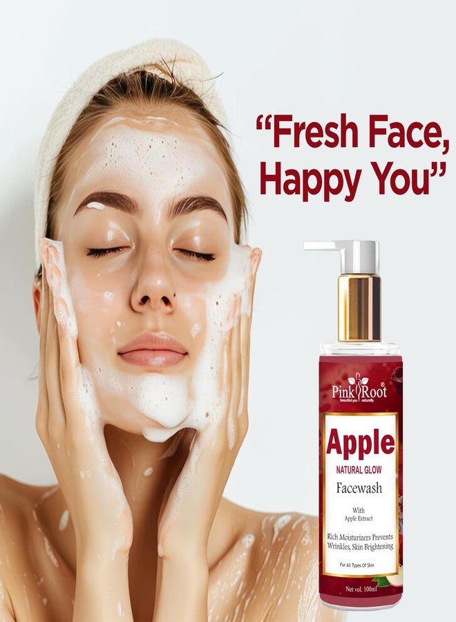 PINK ROOT Apple Oil Balancing Facewash Gel - Deep Pore Cleansing Daily Cleaner & Moisturizer For Men, Women & Teens (Apple 100ml) - Image 5