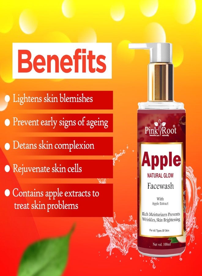 PINK ROOT Apple Oil Balancing Facewash Gel - Deep Pore Cleansing Daily Cleaner & Moisturizer For Men, Women & Teens (Apple 100ml) - Image 2