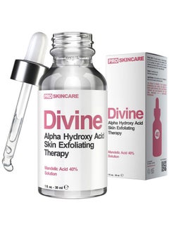 DIVINE DERRIERE Mandelic Acid Facial Serum for Acne Scars, Folliculitis, Aging Skin, Ingrown Hairs, Dark Spots - Mandelic Acid Peel with 40% AHA Liquid Exfoliant, Professional Grade Chemical Peel  - Image 1