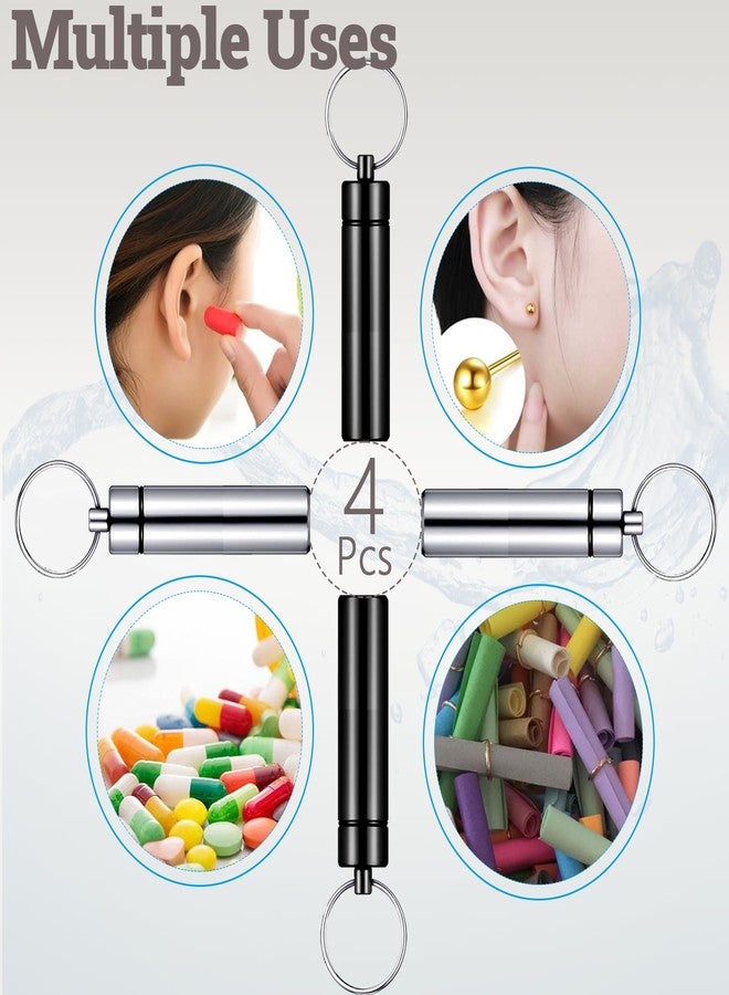 QIOOLEEO 4pcs 𝐏𝐢𝐥𝐥 𝐂𝐚𝐬𝐞, Travel Pill Case Small Portable Waterproof 𝗣𝗶𝗹𝗹 𝗕𝗼𝘅𝗲𝘀 with Keychain, Made from Durable Al and Ti, Ideal for Secure Medication Storage During Outdoor Travel Daily Use - Image 5