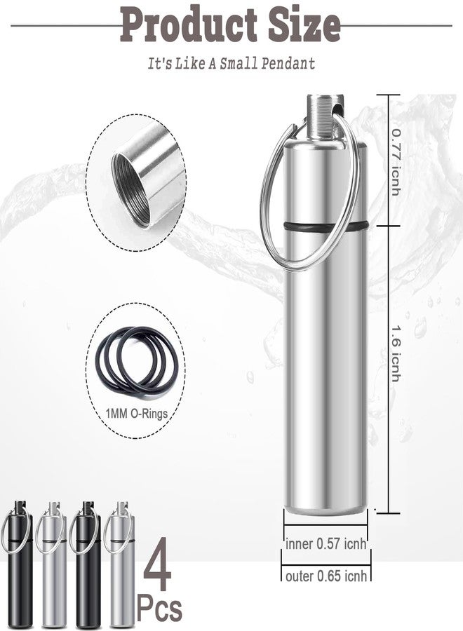 QIOOLEEO 4pcs 𝐏𝐢𝐥𝐥 𝐂𝐚𝐬𝐞, Travel Pill Case Small Portable Waterproof 𝗣𝗶𝗹𝗹 𝗕𝗼𝘅𝗲𝘀 with Keychain, Made from Durable Al and Ti, Ideal for Secure Medication Storage During Outdoor Travel Daily Use - Image 2