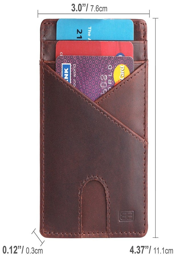 Brooklyn Bridge Genuine Leather Slim Minimalist Front Pocket Wallet - Credit Card Holder Card Cases with ID Window for Men Women - Image 4