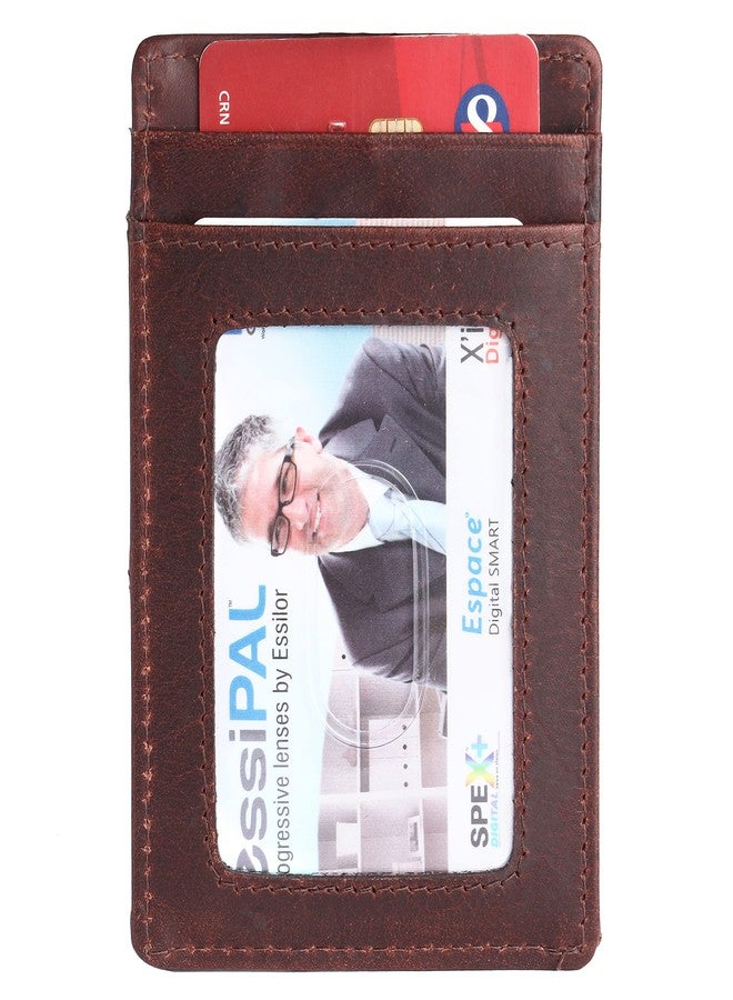 Brooklyn Bridge Genuine Leather Slim Minimalist Front Pocket Wallet - Credit Card Holder Card Cases with ID Window for Men Women - Image 2