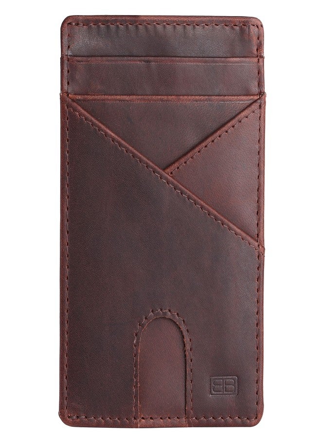 Brooklyn Bridge Genuine Leather Slim Minimalist Front Pocket Wallet - Credit Card Holder Card Cases with ID Window for Men Women - Image 1