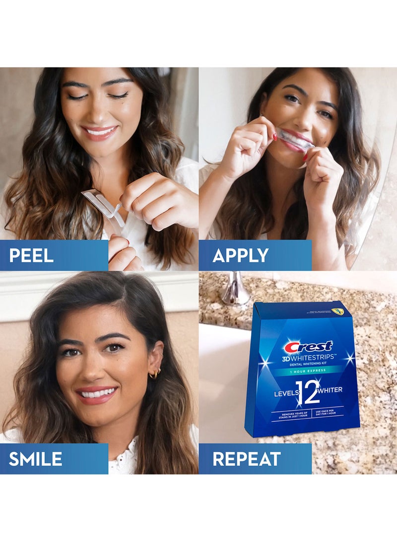 Crest 3D Whitestrips, Dental Whitening Kit, 1 Hour Express, 20 Strips - Image 3