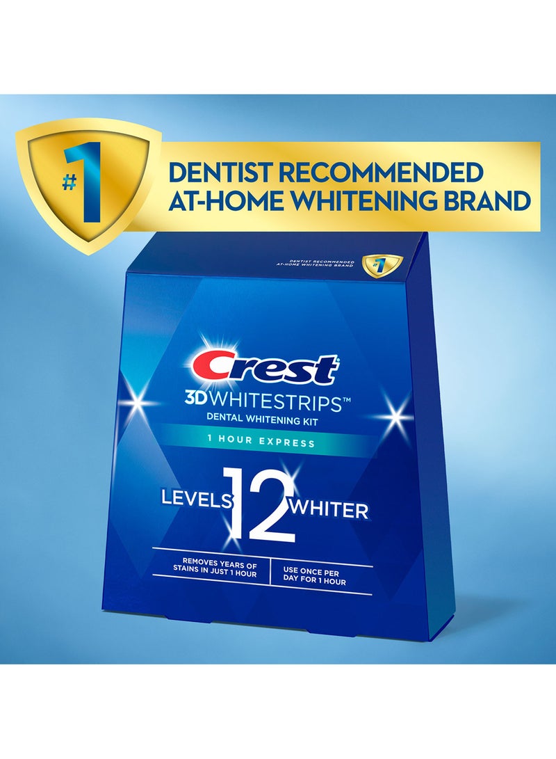 Crest 3D Whitestrips, Dental Whitening Kit, 1 Hour Express, 20 Strips - Image 2