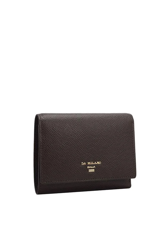 دا ميلانو محفظة نسائية جلد طبيعي بني