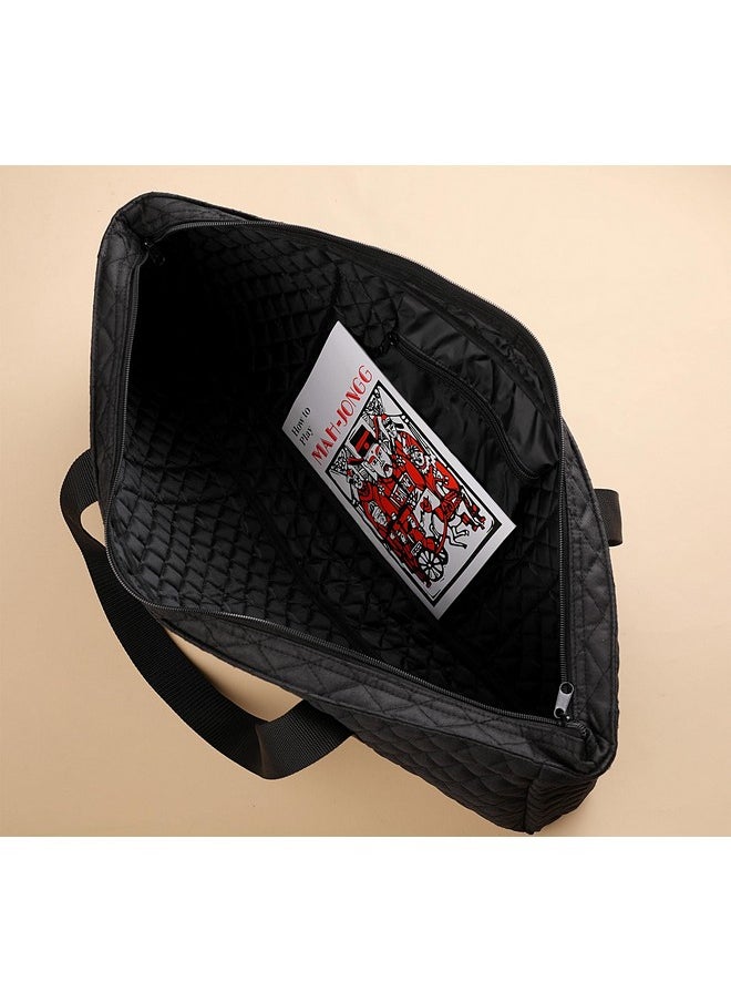 Mose Cafolo American Mahjong Game Set Black Quilted Soft Bag 166 Premium Tiles With 4 Allinone Rack/Pushers100 Chips Wind Indicator English Manual. Easy Carry Mahjongg Set  - Image 3