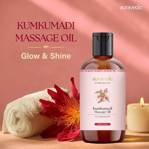 Auravedic Kumkumadi Oil for Face Body with Saffron Ayurvedic Massage Oil for Daily Moisturizing Lightweight NonGreasy Hydrating Oil for Men Women 676 Fl Oz 200ml - Image 3