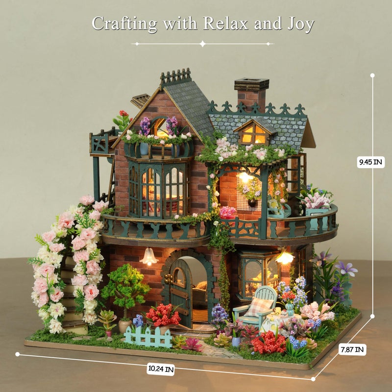 RHZN Miniature House Kit, Dollhouse Kit, Miniature Kit, DIY Mini House Building Kit for Adult, Botanical House - Image 2