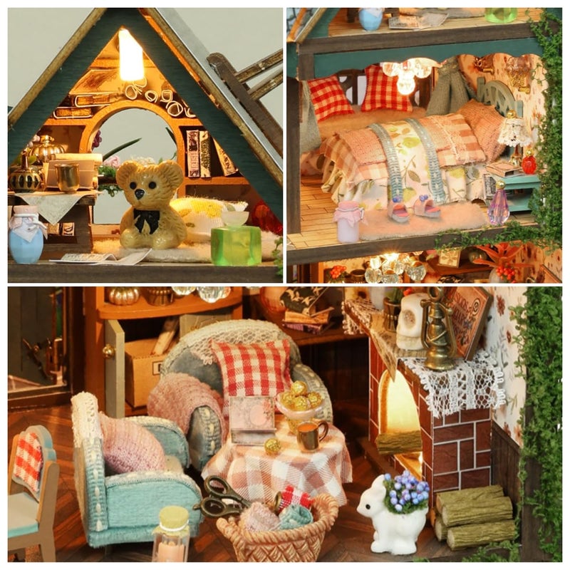 RHZN Miniature House Kit, Dollhouse Kit, Miniature Kit, DIY Mini House Building Kit for Adult, Botanical House - Image 4