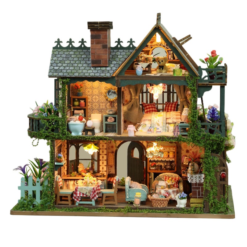 RHZN Miniature House Kit, Dollhouse Kit, Miniature Kit, DIY Mini House Building Kit for Adult, Botanical House - Image 1