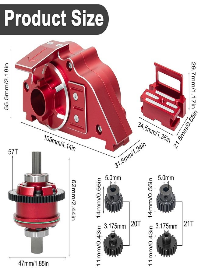 LRFHL Motor Mount Gear Cover Set for Arrma 1/8 Mojave 4S 1/10 Outcast Kraton 4S - Image 2