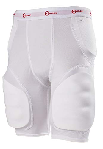 Cramer Classic 5-Pad Football Girdle, Youth Football Girdle with Hip, Tailbone, and Thigh Pads, Kids' Football Equipment, Kids' Protective Gear, White, Youth X-Large - Image 1