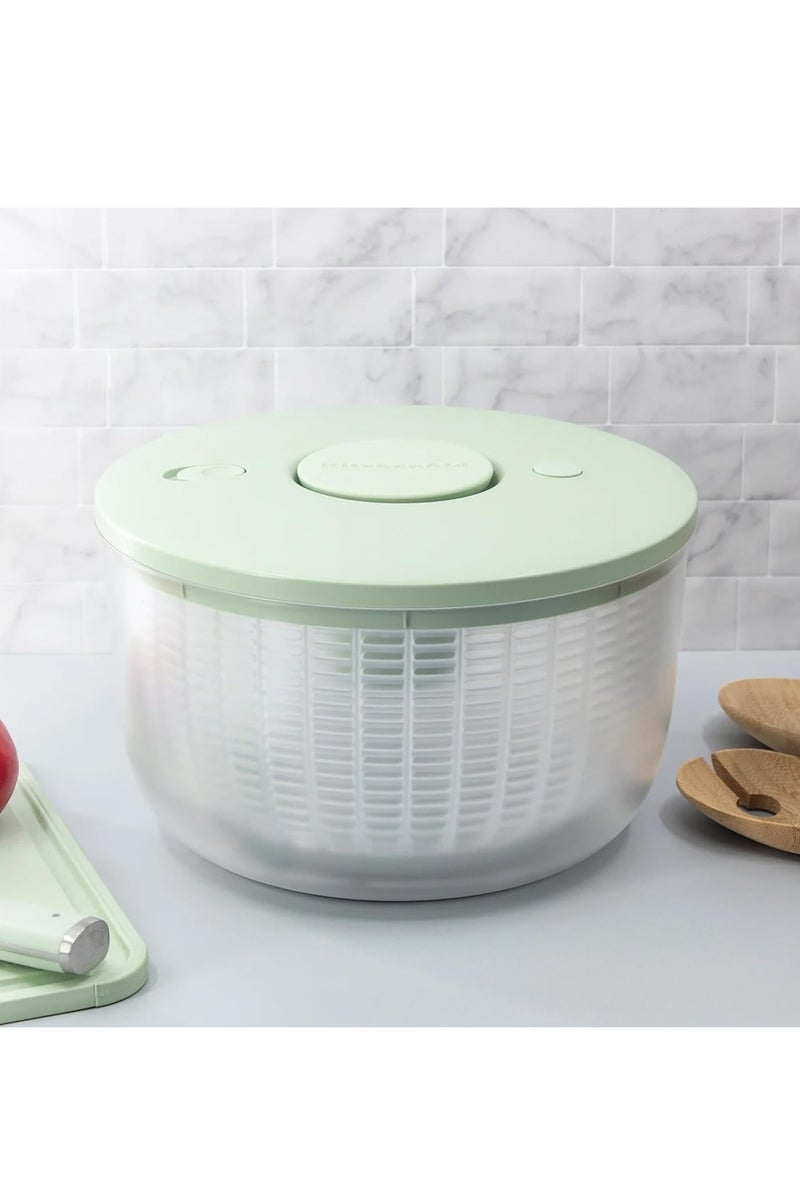 KitchenAid Salad Spinner With Removable Colander And One Handed Pump Mechanism, Serving Bowl Capacity 6.96L | Basket Capacity 5.78L  | Green | Vegetable Dryer - Image 2