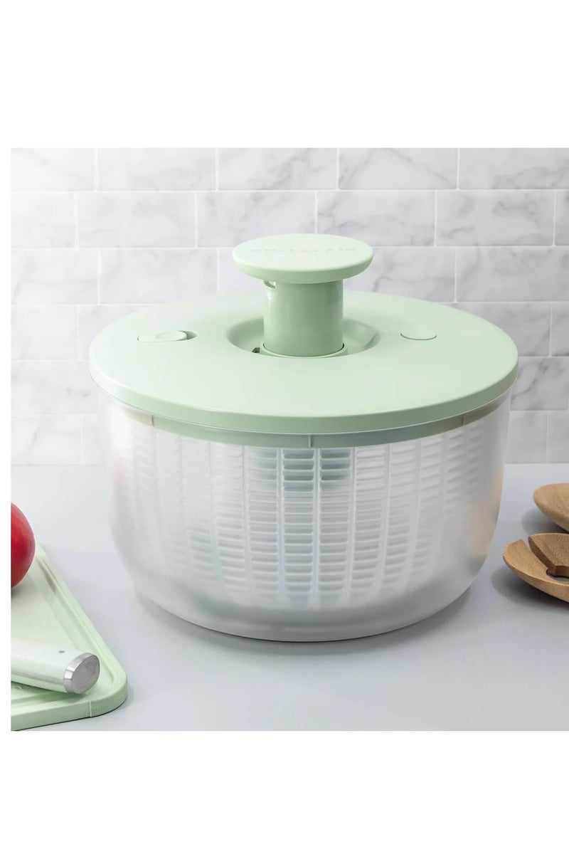 KitchenAid Salad Spinner With Removable Colander And One Handed Pump Mechanism, Serving Bowl Capacity 6.96L | Basket Capacity 5.78L  | Green | Vegetable Dryer - Image 1