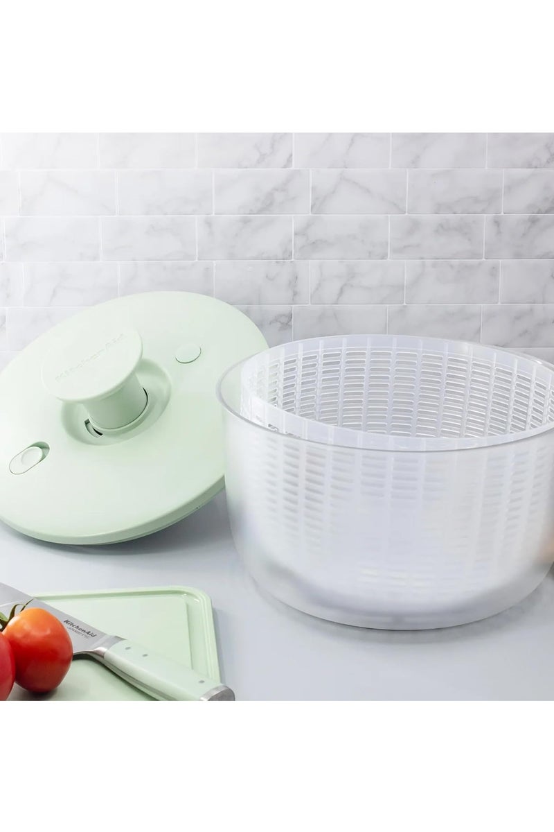 KitchenAid Salad Spinner With Removable Colander And One Handed Pump Mechanism, Serving Bowl Capacity 6.96L | Basket Capacity 5.78L  | Green | Vegetable Dryer - Image 3