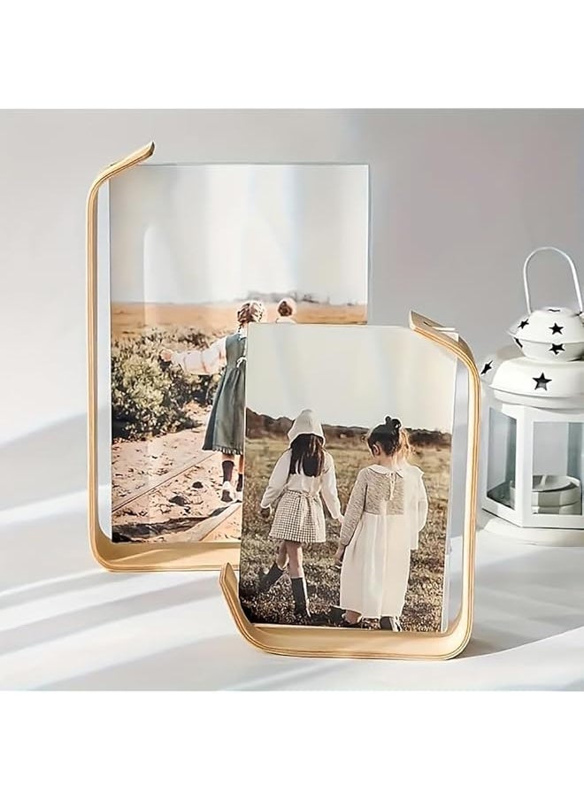 Acrylic Wooden Photo Frame 2Pcs Rustic Wooden Frames With Hd Glass Double Sided Frame For Tabletop Display Calendar Diy Frame Photo Frames For Wedding Party Decor Herbarium Display Frame