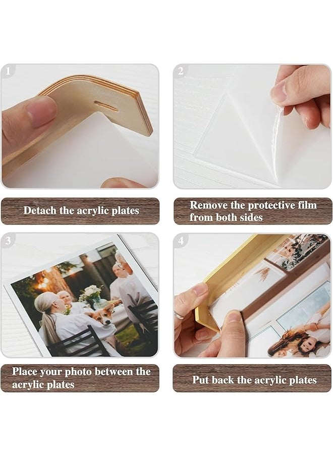 Acrylic Wooden Photo Frame 2Pcs Rustic Wooden Frames With Hd Glass Double Sided Frame For Tabletop Display Calendar Diy Frame Photo Frames For Wedding Party Decor Herbarium Display Frame