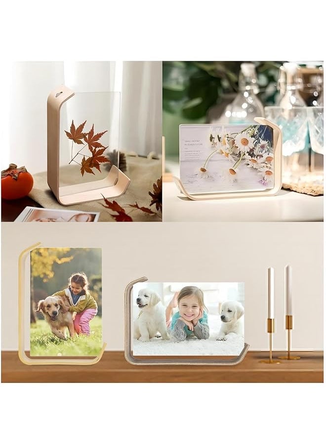 Acrylic Wooden Photo Frame 2Pcs Rustic Wooden Frames With Hd Glass Double Sided Frame For Tabletop Display Calendar Diy Frame Photo Frames For Wedding Party Decor Herbarium Display Frame