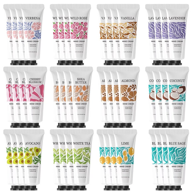 BODY & EARTH # LOVE 48Pcs Hand Cream Mothers Day Gift Set, Travel-Size Moisturizer for Dry Hands, Natural Scent Hand Lotion Set for Easter Baskets, Stocking Stuffers & Self-Care - Image 1