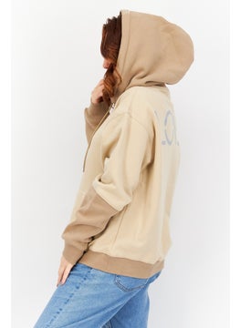 ESPRIT Women Hooded Plain Sweatshirt, Brown  - Image 3