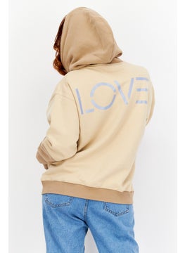 ESPRIT Women Hooded Plain Sweatshirt, Brown  - Image 2