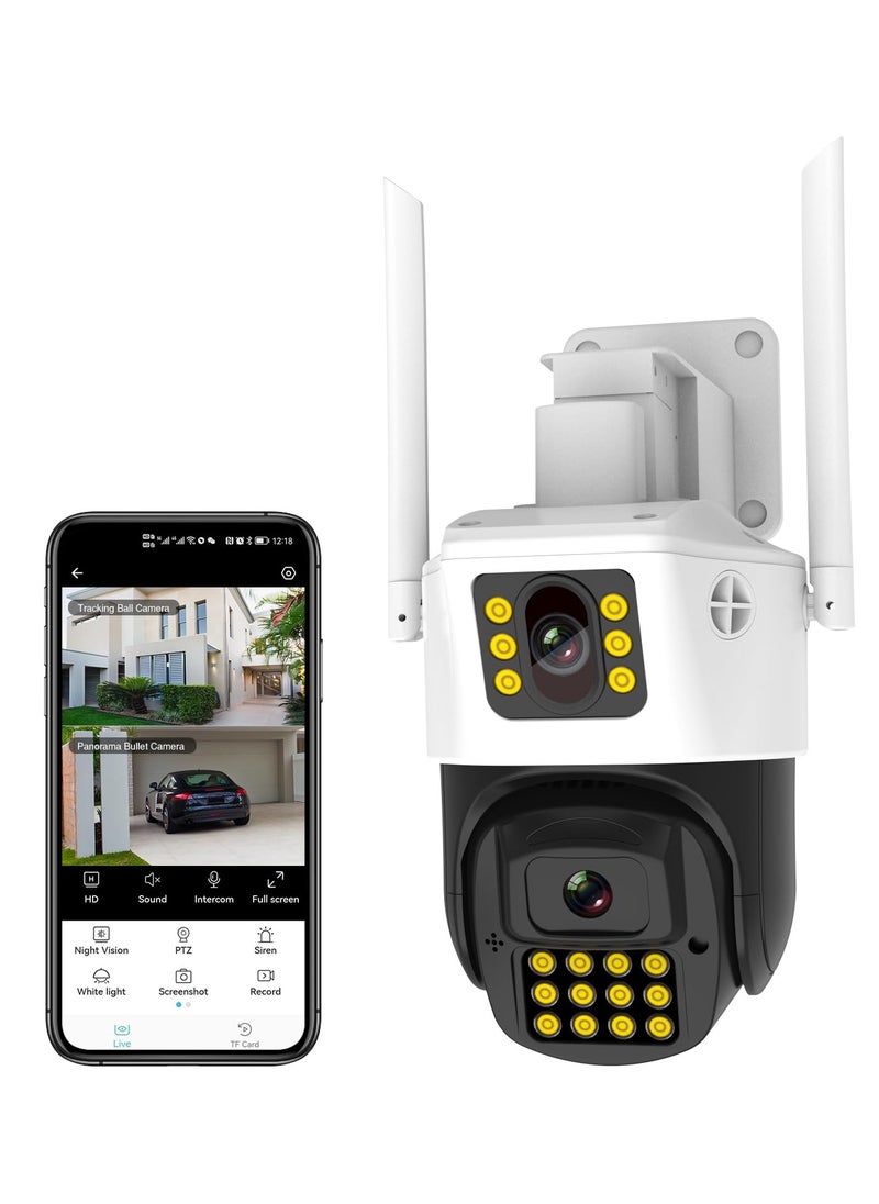 SYOSI - Camera Outdoor Security Camera Dual Lens Camera1080P Outdoor Security Camera WiFi Outdoor Camera Motion Detection Auto Tracking Two Way Talk 360 WiFi Camera Wireless Security Camera Outdoor - Image 1