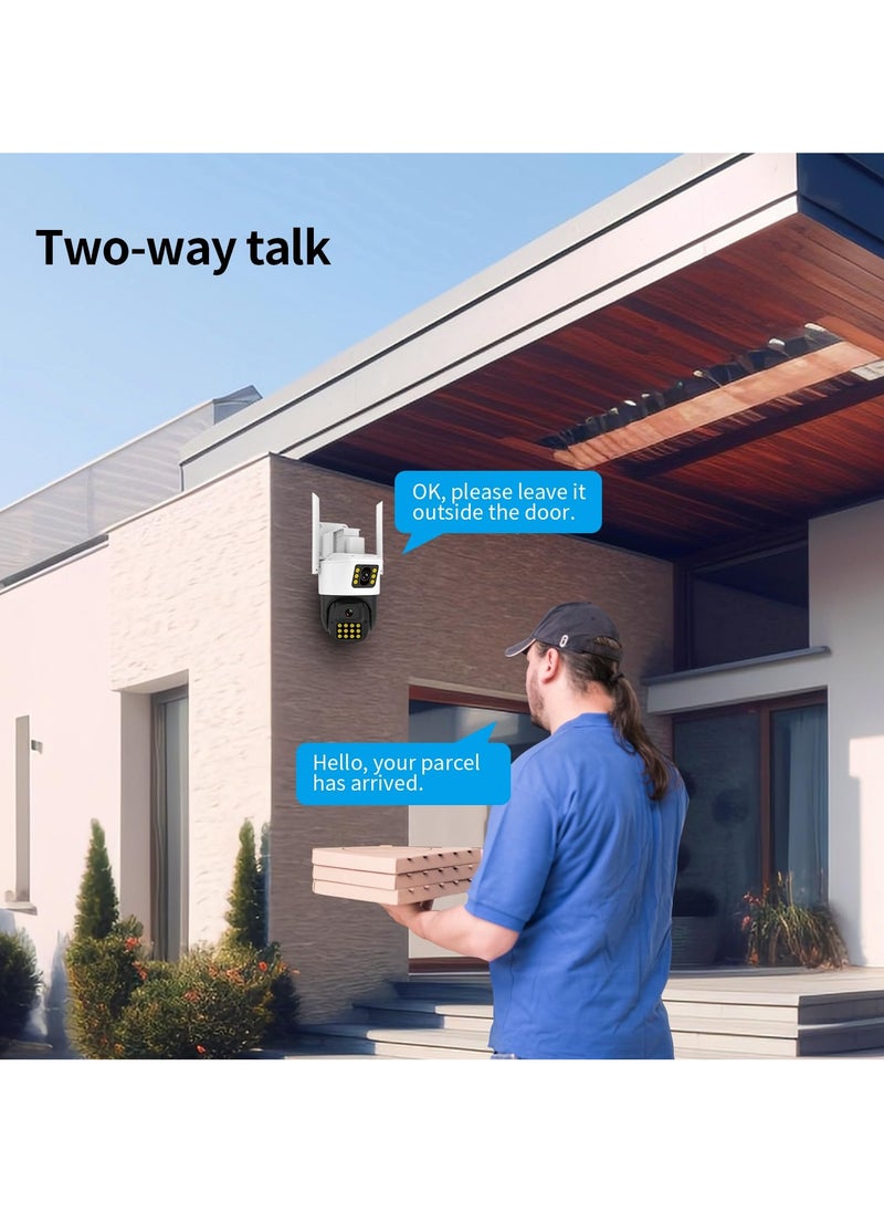 SYOSI - Camera Outdoor Security Camera Dual Lens Camera1080P Outdoor Security Camera WiFi Outdoor Camera Motion Detection Auto Tracking Two Way Talk 360 WiFi Camera Wireless Security Camera Outdoor - Image 1