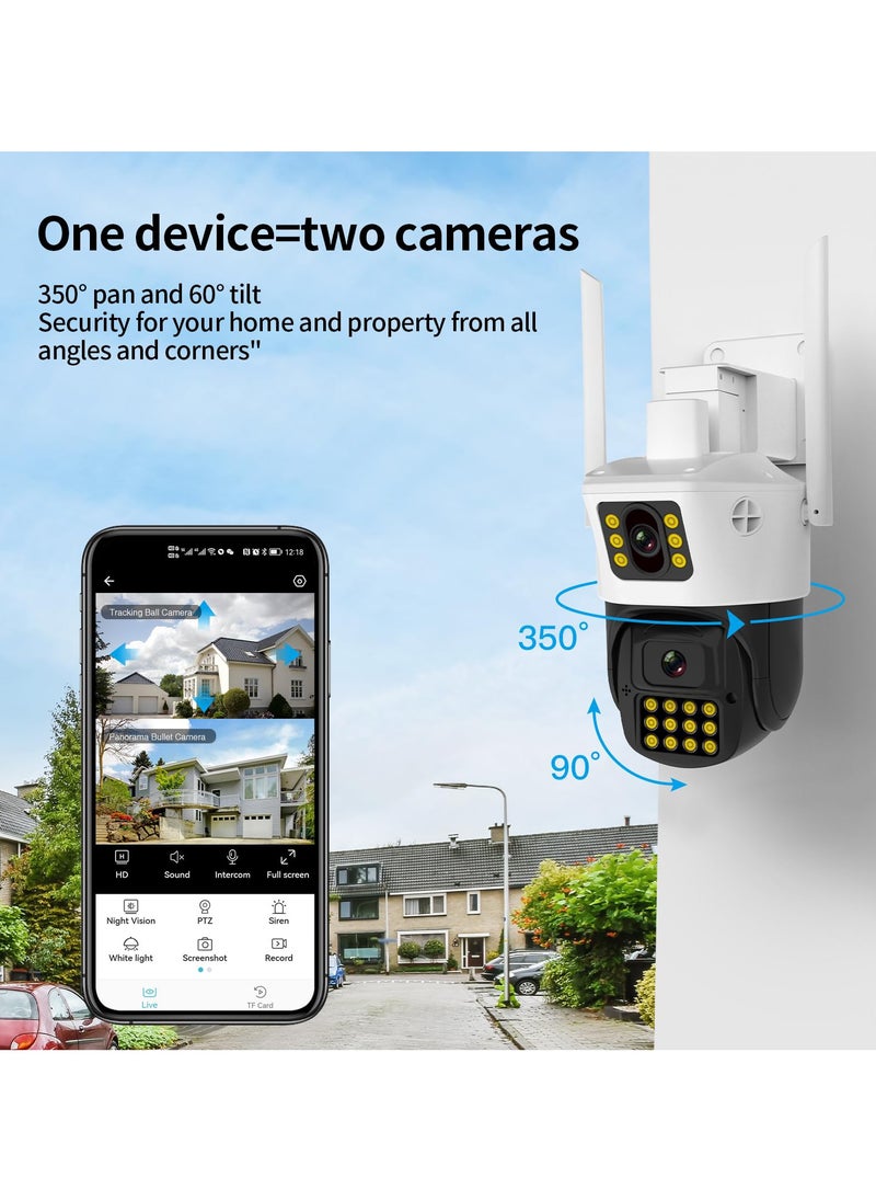 SYOSI - Camera Outdoor Security Camera Dual Lens Camera1080P Outdoor Security Camera WiFi Outdoor Camera Motion Detection Auto Tracking Two Way Talk 360 WiFi Camera Wireless Security Camera Outdoor - Image 1