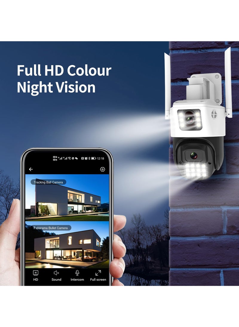 SYOSI - Camera Outdoor Security Camera Dual Lens Camera1080P Outdoor Security Camera WiFi Outdoor Camera Motion Detection Auto Tracking Two Way Talk 360 WiFi Camera Wireless Security Camera Outdoor - Image 1
