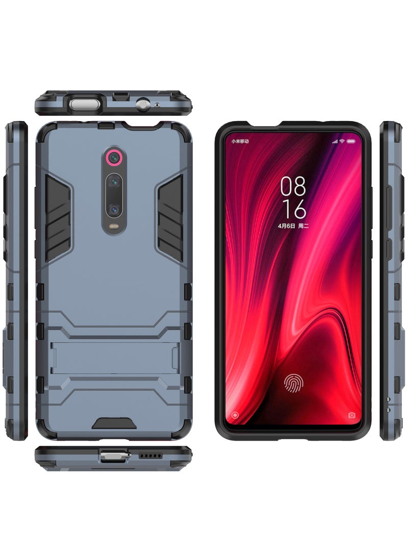 Phone Case Cover TPU+PC With stand in Back shock resistant compatible with Mi 9T /K20/K20 Pro ( Blue ) - Image 4