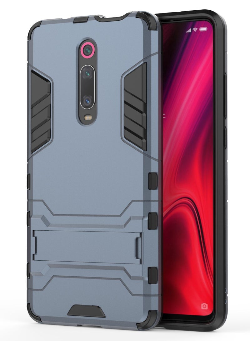 Phone Case Cover TPU+PC With stand in Back shock resistant compatible with Mi 9T /K20/K20 Pro ( Blue ) - Image 1