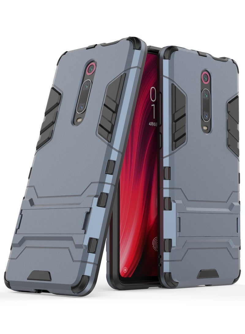 Phone Case Cover TPU+PC With stand in Back shock resistant compatible with Mi 9T /K20/K20 Pro ( Blue ) - Image 2