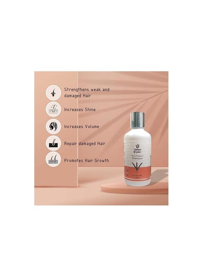 Shimmer organics Rice Protein Shampoo for frizz free hair anti hairfall and repair damaged hair - Image 2