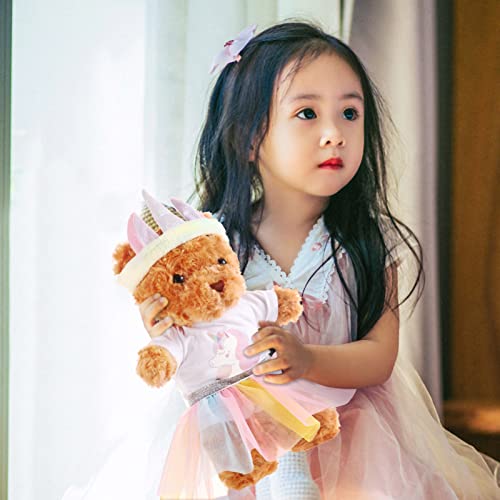 ZJoey Set of 2 Summer Teddy Bear Clothes Cap & Gow Outfit Fits Make Your Own Most 14" - 18" Bear Plush Stuffed Animal Outfit Pet Dog Doll Cap and Gown Build a Bear Clothe(Unicorn Style, Fit 14"-18") - Image 4