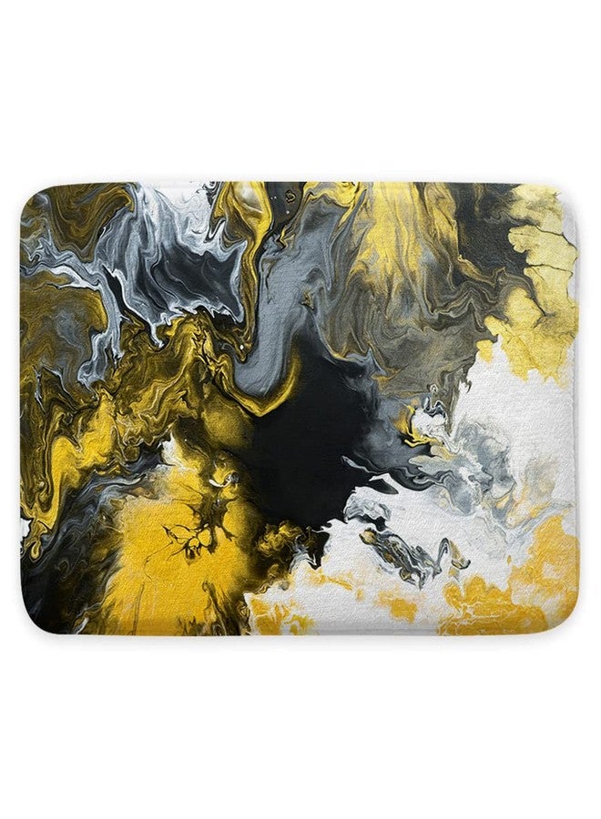 Bzhilja Marble Bath Rug, Abstract Black Gold Wall Art, Vintage White Grey Yellow Non Slip Bath Mats Psychedelic Quicksand Liquid Swirl Art Bath Rug Sets for Bathroom Bedroom Kitchen Outdoor Indoor,17x29 - Image 3