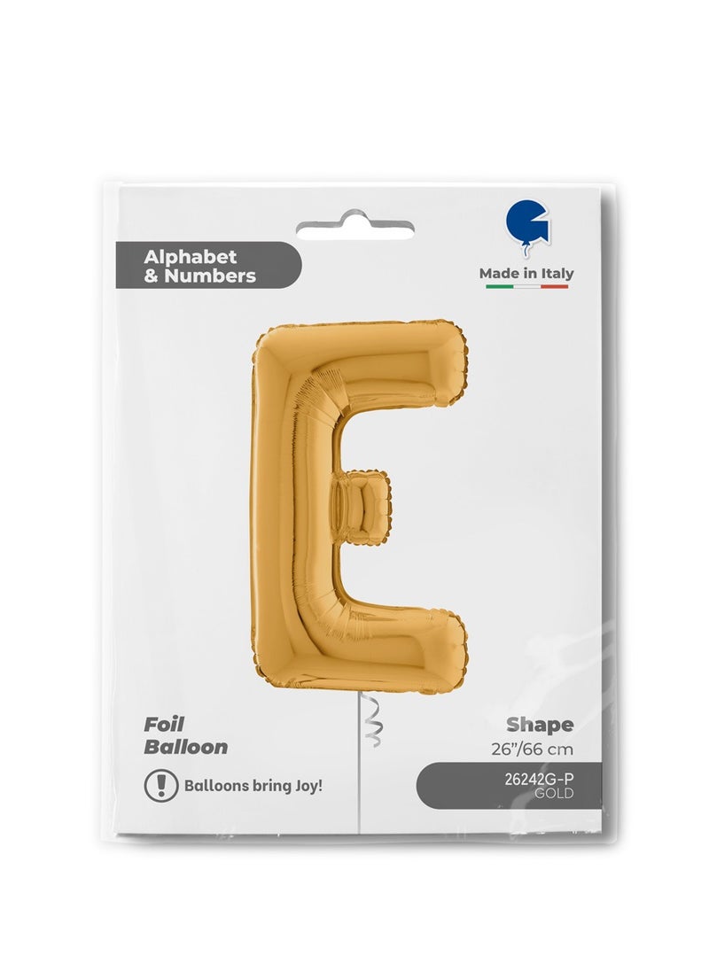 GRABO 26" Foil Balloon Letter E Gold  - Image 2