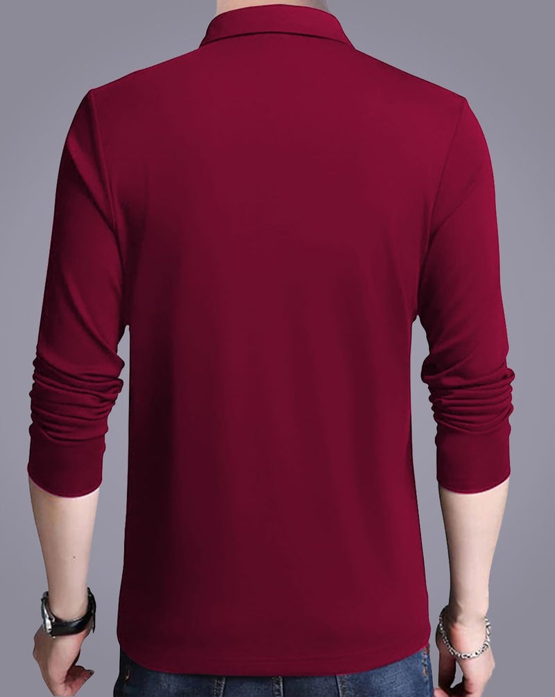 Noble Monk Men's Regular Fit Polo T Shirt |Full Sleeves |Collar Tshirts | Casual T-Shirt for Men - Image 5