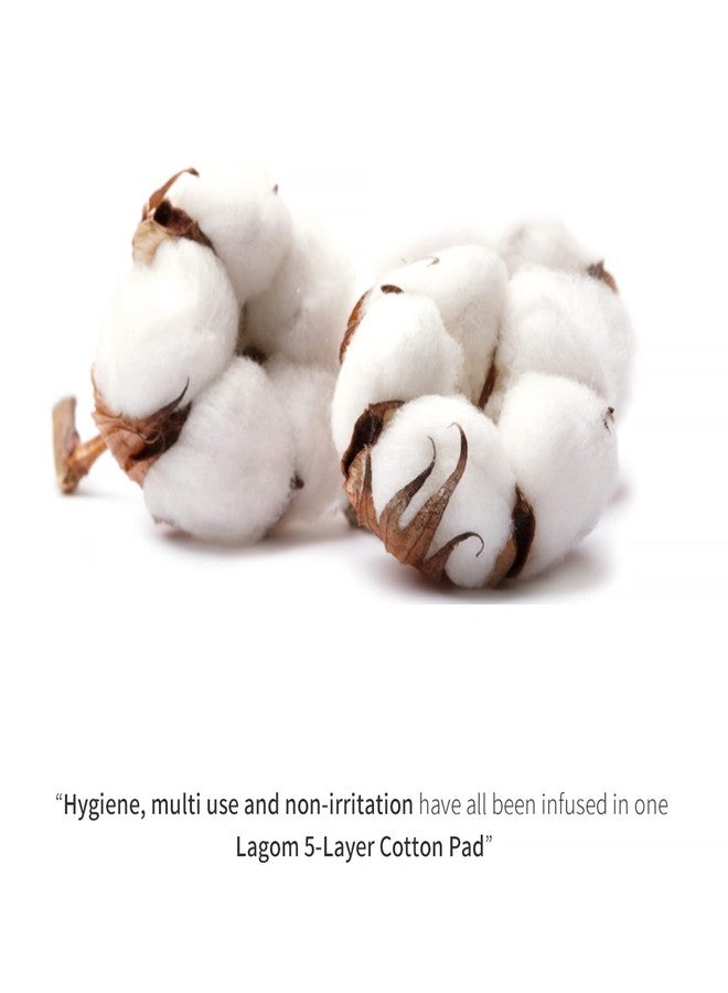 LAGOM 5 Layer Cotton Pad 100% Natural Hypoallergenic Separable Cleansing Puff Lint-Free Soft Facial Square Wipe 80 Count - Image 3