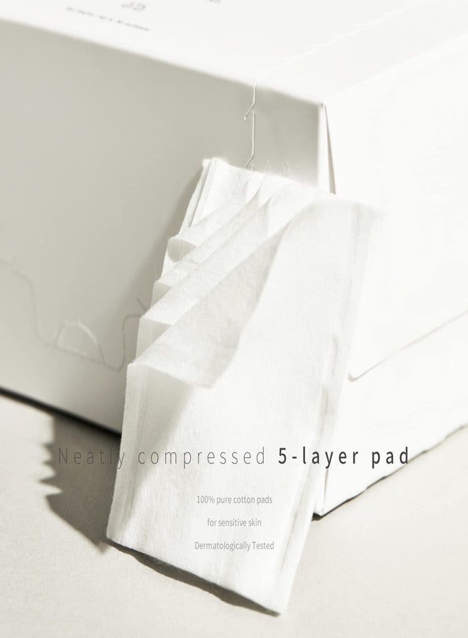 LAGOM 5 Layer Cotton Pad 100% Natural Hypoallergenic Separable Cleansing Puff Lint-Free Soft Facial Square Wipe 80 Count - Image 2